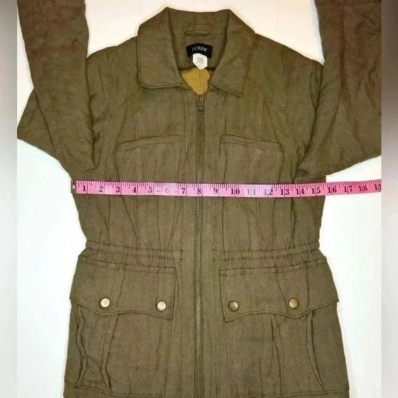 J. CREW Womens Flight Jacket Olive Green Anorak Utility Jacket, Size 2 - Picture 6 of 10